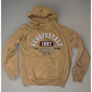 Aeropostale Kids Hoodie Size Small 8 Tan Spell Out Aero Youth Preppy